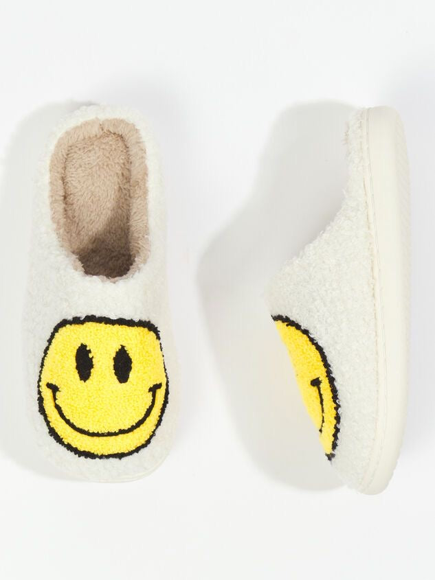 Smiley Face Slippers - Yellow