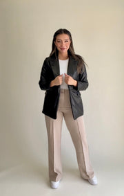 Iconic Faux Leather Blazer