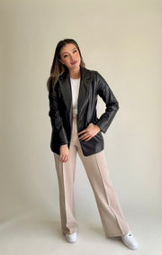 Iconic Faux Leather Blazer